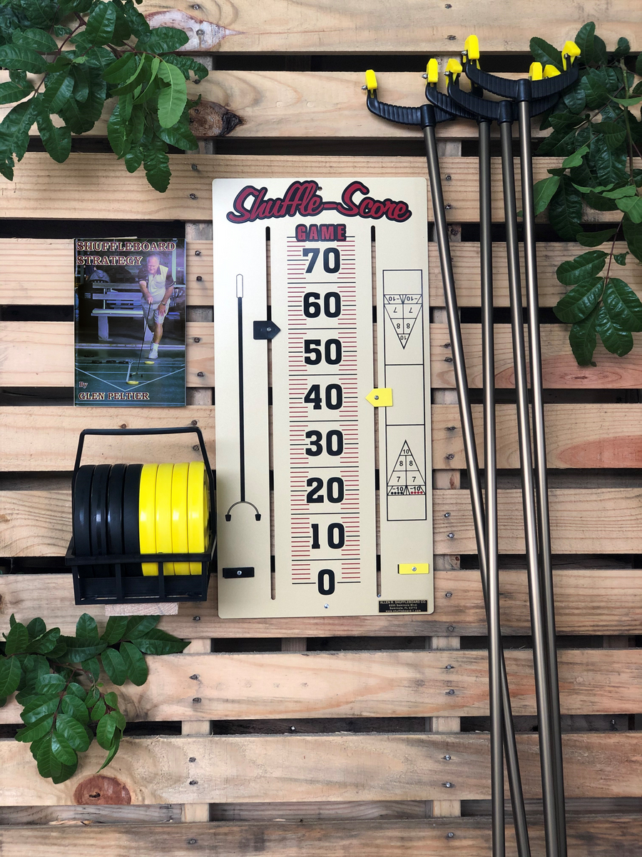 7020 Deluxe Continental Shuffleboard Set (Cues, Discs, Carrier, Scor Allen Shuffleboard